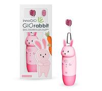 innoGIO GIOrabbit Brosse à dents électrique pour enfants 7 couleurs LED, poignée en silicone, 4 modes, minuterie 2 min, adapté aux enfants âgés de 2 à 12 ans, rose, pile AAA non incluse (tête Interc