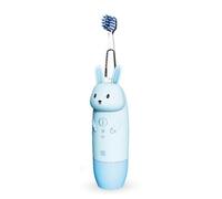 innoGIO GIOrconejo Brosse à dents électrique pour enfants avec 7 couleurs LED Manche en silicone 4 modes Minuterie 2 min Bleu Pile AAA non incluse
