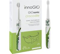innoGIO GIOsonic Crocodile Brosse à dents électrique pour enfants Poignée en silicone isolée rechargeable par USB 3 modes Minuterie 2 min Vert
