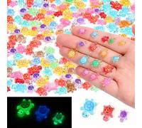 InnoHHustle Lot de 300 mini tortues lumineuses en résine - Petites tortues en résine - Petites tortues en résine - Petites figurines en résine - Pour décoration de jardin, scènes de micro paysage DIY