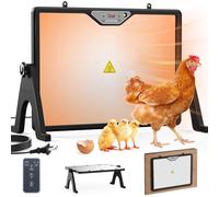 INNOLAND Plaque Chauffante Poussin, 180W Lampe Chauffante Poulailler, Chauffage Poulailler avec Thermostat, 30°C-75°C avec Télécommode, Chauffage pour Poussin Eclairage | Minuteur