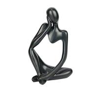 INNOLITES Statue en résine de Style penseur, Sculptures abstraites de Collection pour décoration d'intérieur, Bureau, étagère, Bureau (Noir Gauche)