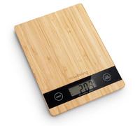 Innoliving Balance numérique de cuisine en bambou avec planche à découper 2 en 1 et design élégant, haute précision, fonction tara, écran LCD, plate-forme large (petit rectangulaire)