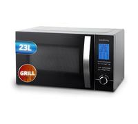 Innoliving Four à micro-ondes 23 litres INN-862S, 800 W avec grille, 5 niveaux de puissance, fonction décongélation, minuterie 60 minutes, design élégant en acier, parfait pour chauffer, cuire et