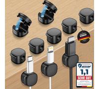 INNOMING Organisateur CâBle Magnetique [opération d'une main] Jeu de 10 PCS Clips CâBle Organisateur Bureau pour Bureau, table de chevet, câble de charge, HDMI, USB, câble audio