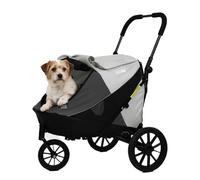 InnoPet Noah Poussette pour Chiens - Pour Chiens Petits et Moyens jusqu à 25 kg - Tout Terrain - Guidon Réglable - Housse de Pluie Incluse - Grise