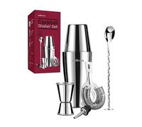 INNÔPLUS, set de shaker à cocktails, shaker à cocktail de 800 ml, kit de 6 pièces, avec passoire, double doseur, cuillère à bar, set Boston Shaker Bartender Maker Martini