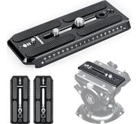 INNOREL Plaque de libération Rapide de Remplacement Universel 120 * 50mm 2 pièces QV120 avec vis 1/4" et 3/8" pour Manfrotto 501PL Series Video Fluid Head, f60, Caméras Reflex numériques