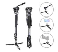INNOREL VM70CK Kit de monopodes vidéo en Fibre de Carbone avec tête Fluide | 10 couches de fibre de carbone, avec tête de fluide hydraulique,pour caméra Gopro caméras télescopiques,verrouillage Flip