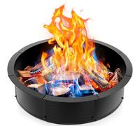 INNOSTAGE - Anneau de foyer de 91,4 cm (extérieur de 101,6 cm), anneau en acier robuste pour extérieur, grand foyer rond, anneau de feu de camping à faire soi-même, au-dessus ou dans le sol, carbone