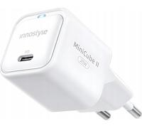INNOSTYLE Chargeur 20 W USB-C, Port USB C, avec LED, Bloc d'alimentation Rapide USB, Bloc d'alimentation Compact pour téléphones Portables, USB-C pour Galaxy, iPad, Pixel (Blanc)