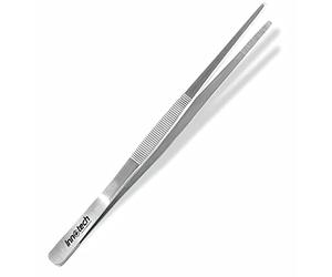 Innotech Instrumente Pince à barbecue pour barbecue, pince de cuisine pour gastronomie fine, pince de dressage, pince de cuisine comme pince à candybar, pince droite en acier inoxydable (30 cm)