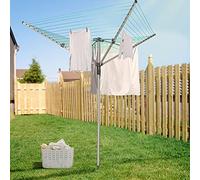 Innotic Parapluie Etendoir Linge Exterieur, 4 Bras 50 m Séchoir à Linge Pliable Portable, Etendoir Linge Rotatif avec Piquet de Sol, Sèche Linge Antidérapantes Résistantes aux UV, Métal, Hauteur 213cm