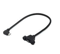 INNOV8 Câble d'extension micro USB 5 broches B mâle vers femelle pour Raspberry Pi, Arduino, Feather, appareils Android, imprimantes - 0,2 m (angle gauche)