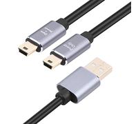 innov8 Câble répartiteur USB 2.0 A mâle vers double mini B 5 broches mâle de synchronisation de données Y 1 m (1 mini USB prend en charge les données et l'alimentation / 1 mini USB prend en charge