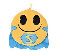 Innova Y08597 Coussin avec Emplacement Photo Emoji Super héros Cape Bleue Suédine Bleu/Jaune/Noire 30 x 30 x 6 cm