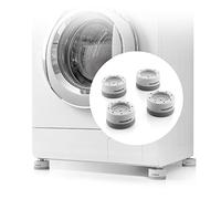 InnovaGoods - 4 Unités Pieds Anti-Vibrations Empilables, Stabilité et Protection, Antidérapant, Universel pour Meubles et Appareils, Facile à Installer, Gris, Standard, Acier Allié