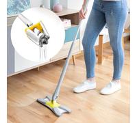 InnovaGoods® Balai Serpillère en Microfibre Autowring Type X Twop, Confortable et Efficace, Système d'Essorage Automatique, Manche Extensible, Seau avec Poignée et roulettes