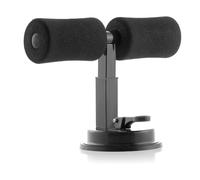 InnovaGoods - Barre de Maintien Abdominaux, Fixation Ventouse Sécurisée, Poignées Antidérapantes Mousse, 3 Hauteurs, Noir, Acier, Caoutchouc, Mousse