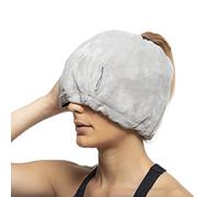 InnovaGoods - Bonnet en Gel pour Migraine et Relaxation, Soulagement des Maux de Tête, Effet Chaud/Froid, Ergonomique, 4 Poches de Gel Amovibles, Unisexe, Gris, Polyester