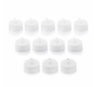 InnovaGoods® Bougies 12 pièces, bougies led effet flamme, set de bougies lumière chaude, ne chauffe pas et ne brûle pas, longue durée de vie (70-75 h), bouton on/off. Couleur blanche.