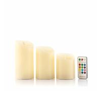 InnovaGoods® bougies led effet flamme 12 couleurs, 4 modes d'éclairage, lumières led alimentées par piles avec minuterie, 3 tailles de bougies led, bougies décoratives idéales pour cadeau, halloween