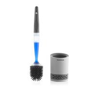 InnovaGoods - Brosse WC Antibactérienne avec Distributeur de Savon, Nettoyage Profond sans Rayures, Séchage Rapide, Gris, Mediano, Plastique