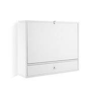 InnovaGoods - Bureau Mural Pliant avec Tiroir et Étagères, Design Moderne, Gain de Place, Multiusage, Montage Facile, Blanc, Multicolore