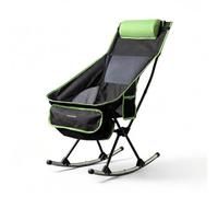 InnovaGoods Chaise à bascule pliable pour camping 2 en 1, chaise fixe ou balancée, dossier haut en maille respirante, poche, coussin cervical, sac de transport, portable, camping, extérieur