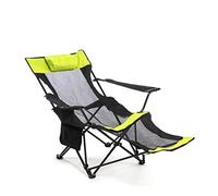 InnovaGoods - Chaise Pliante 3 en 1 Multifonctions, Légère, Dossier Réglable, Porte-gobelet, Idéale Camping, Jardin, Pique-niques, Noir, Coton, Taille 1