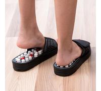 InnovaGoods - Chaussures d'Acupuncture Slicu, Soulage Douleur par Acupression, Favorise Relaxation Musculaire, Anti-stress, Multifonction, Noir, S, Plastique