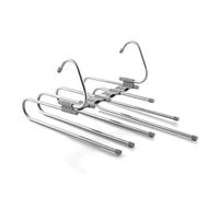 InnovaGoods - Cintre Multiple pour Pantalon 5 en 1, Design Pliable Innovant, Optimisation de l’Espace, Barres de Suspension Amovibles, Gris Argenté, Standard, Plastique