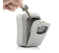 InnovaGoods - Coffre-fort pour Clés Extérieur et Intérieur, Résistant à l'Eau, Serrure à Combinaison 4 Chiffres, Compact et Polyvalent, Aluminium et Zinc, Gris, Standard, Plastique