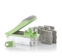 InnovaGoods® Déchiqueteur et Mandoline pour légumes avec Recettes et Accessoires 7 en 1 Choppie Expert, polyvalent, lames en acier inoxydable, récipient et gant inclus, couleur verte.