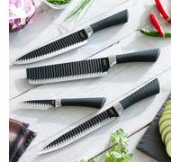 InnovaGoods® Ensemble de couteaux Black Shark Swiss Q Namiutsu 4 pièces, coupe les aliments de manière précise et sécurisée, avec un ensemble de couteaux de haute qualité, idéal pour la ma