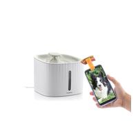 InnovaGoods Fontaine pour Animaux domestiques, Eau fraîche, Continue et silencieuse, avec Clip Selfies pour Animaux de Compagnie, Compatible avec Smartphones et appareils Photo, Design Moderne, idéal