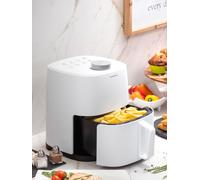 InnovaGoods® Friteuse à air fr Sans huile 2L, 1200W avec +100 recettes en anglais, panier antiadhésif, minuterie et flux d'air 360° fr, pour 2 personnes couleur White