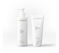 InnovaGoods® Kit de soin du corps au riz, 1 gel exfoliant corporel nettoie et adoucit, 1 lotion raffermissante pour le corps protège et régénère la peau, convient à tous les types de peau
