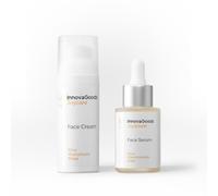 InnovaGoods® Kit de soin du visage au riz, 1 sérum pour le visage, hydratant, uniformisant la peau, 1 crème hydratante pour le visage, régénère, adoucit, illumine, apporte de l'élasticité - Tous types