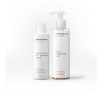InnovaGoods® Kit de soin du visage avec Kombucha, 1 gel nettoyant pour le visage renforce et apaise la peau, 1 tonique visage équilibre le pH de la peau, purifie la peau et hydrate pour tous les types