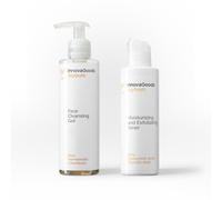 InnovaGoods® Kit de soin du visage avec riz, 1 gel nettoyant pour le visage hydrate, apaise et illumine, 1 tonique pour le visage, équilibre le pH de la peau et améliore l'absorption des actifs, pour