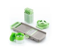 InnovaGoods Mandoline de cuisine manuelle + mandoline râpe pliable 6 en 1, râpe et coupe tous types d'aliments rapidement, spiraliseur de légumes, idéal pour courgettes, pommes de terre, concombre.