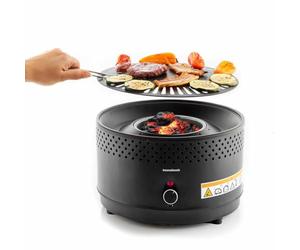 InnovaGoods® Mini Barbecue Charbon Portable Pliable, Grill Camping Léger et Maniable, Table de Repas Extérieur, Noir, Acier Inoxydable, Sans Fumée