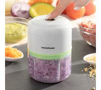 InnovaGoods® Mini Hachoir Rechargeable Portable Echoppie, Pratique et Polyvalent, Idéal pour Hacher des Fruits, des Légumes, des Noix, 3 Lames en Acier Inoxydable, Capacité de 150 ml, Puissance de 45