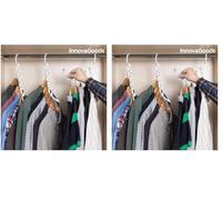 InnovaGoods - Organisateur de Cintre, Capacité 40 Vêtements, 24 Pièces, Gain d'Espace, Montage Facile, Polyvalent et Adaptable, Blanc, Plastique (Lot de 2)