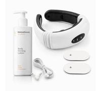InnovaGoods - Pack masseur pour le cou et le dos électromagnétique et lotion corporelle raffermissante Rice Joyfirm 250 ml
