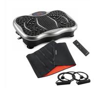 InnovaGoods - Pack plateforme vibrante avec haut-parleur, bandes de résistance et télécommande et ceinture sportive amincissante avec effet sauna