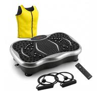 InnovaGoods Pack plateforme vibrante avec haut-parleur, bandes de résistance et télécommande et gilet de sport avec effet sauna pour homme, taille L