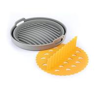InnovaGoods - Panier en Silicone Pliable avec Séparateur pour Friteuses à Air, Antiadhésif, Multifonction, Réutilisable, Facile à Nettoyer, Gris, Silicone