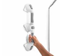InnovaGoods® Poignées de salle de bain pour personnes âgées antidérapantes, rail de douche ergonomique avec 3 ventouses, angle ajustable 90º-180º. Installation facile, sans assemblage ni outils.